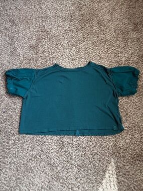 We The Free Women’s Teal Puff-Sleeve Top